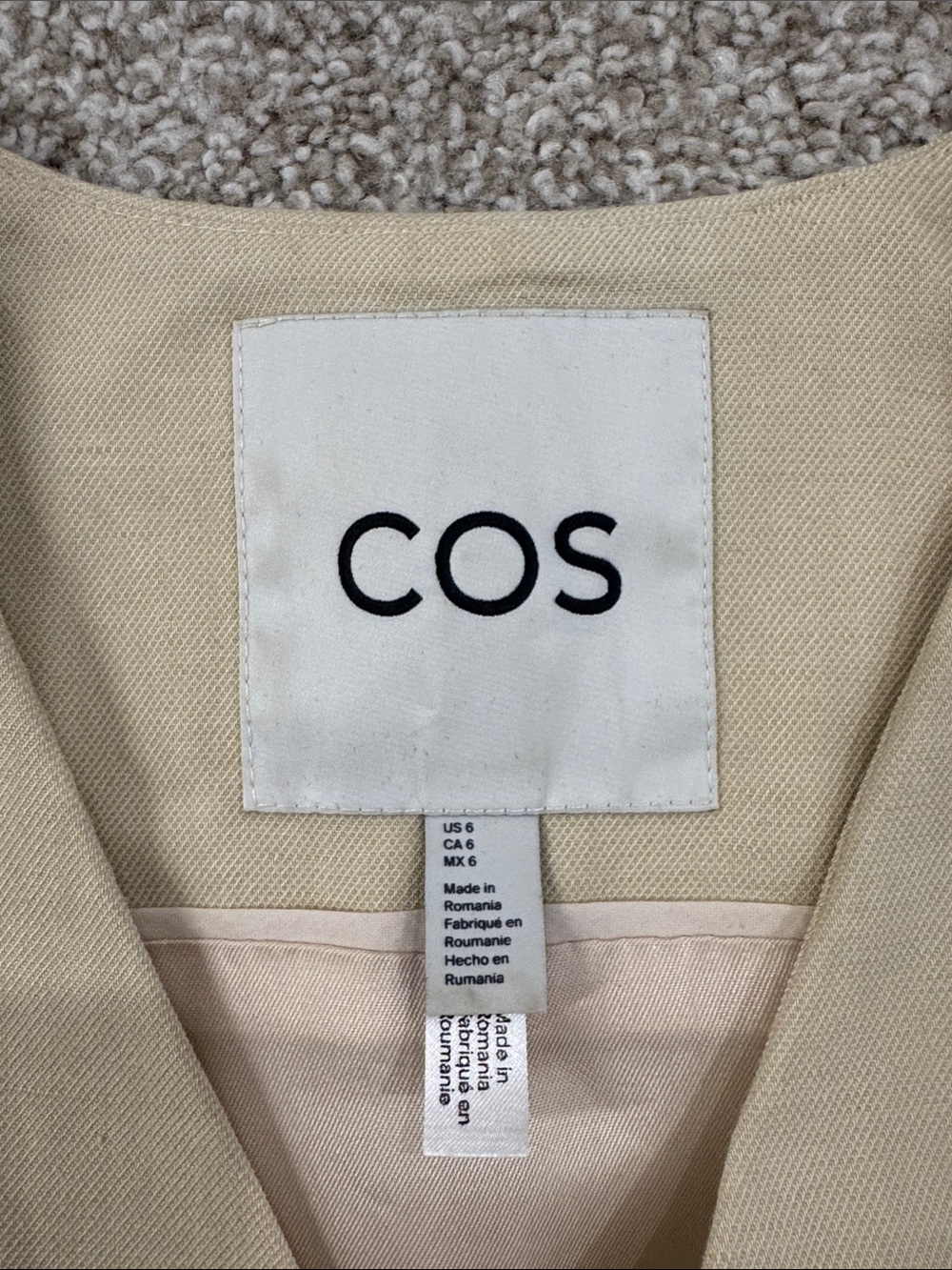 COS Beige Button-Front Vest - Picture 2 of 3